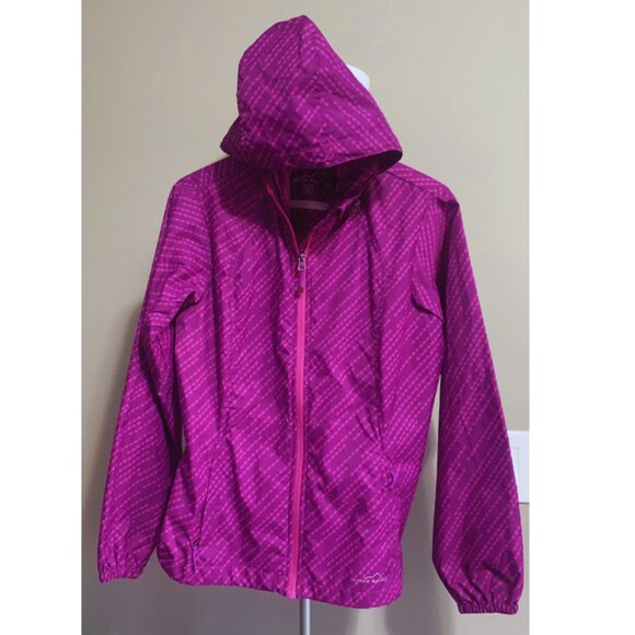 Eddie Bauer Women Lightweight Windbreaker Jacket Purple with Hoodie Size SMALL - Picture 4 of 10